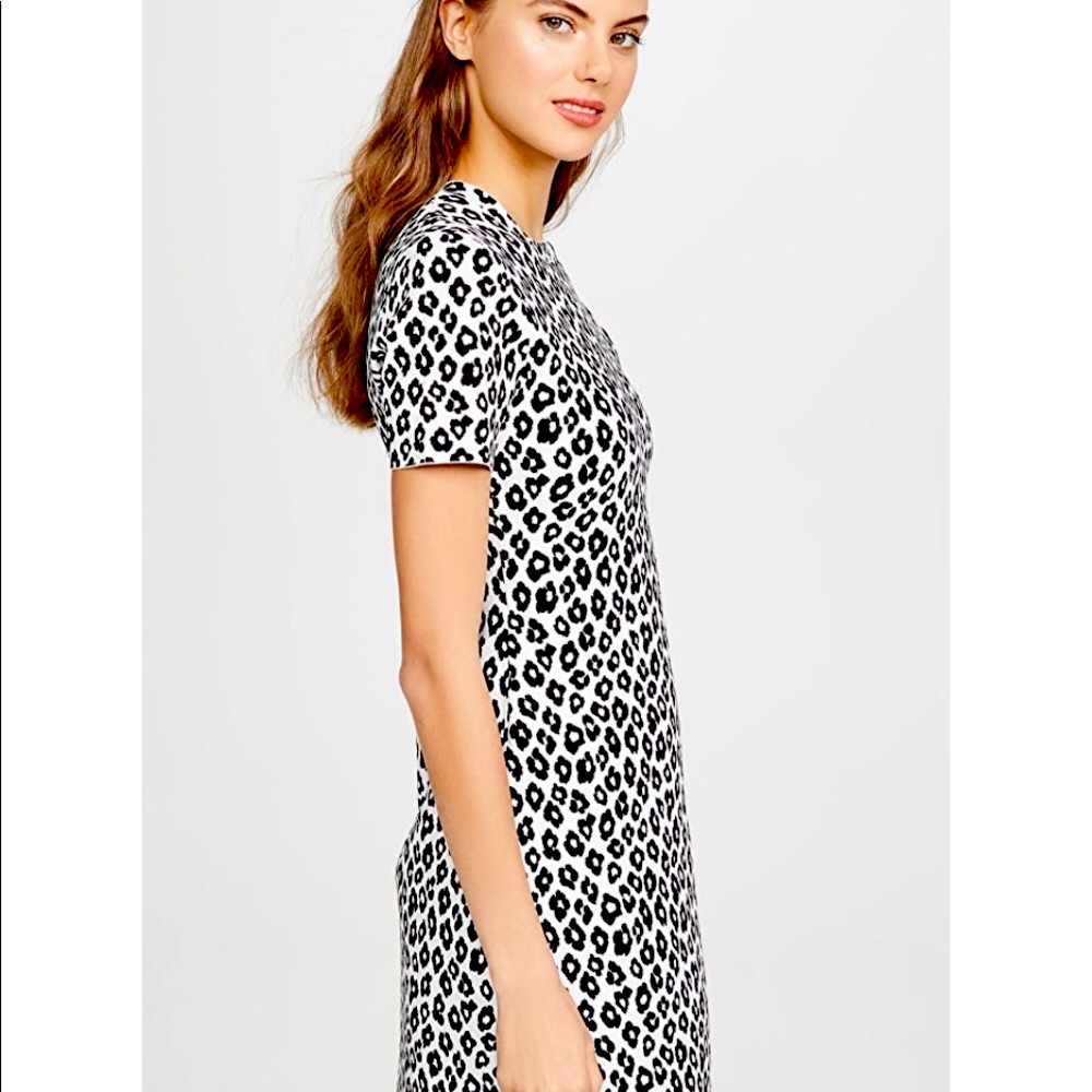THEORY LEOPARD PRINT JACQUARD DRESS FIT AND FLARE  NEW WITH TAGS SMALL - Picture 5 of 8